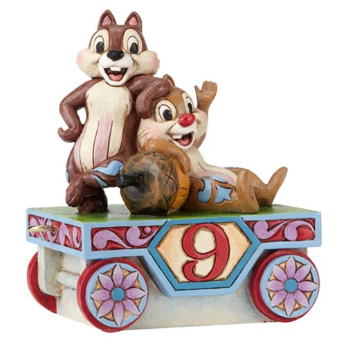 Disney Traditions Chip and Dale Birthday Train Car 9 Statue